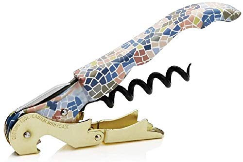 PULLTAP'S GENUINE Trencadís 500 | Sacacorchos de camarero para uso profesional con diseño estilo Gaudí - Fabricado en España - Incluye doble palanca articulada, navaja cortacápsulas y abrebotellas