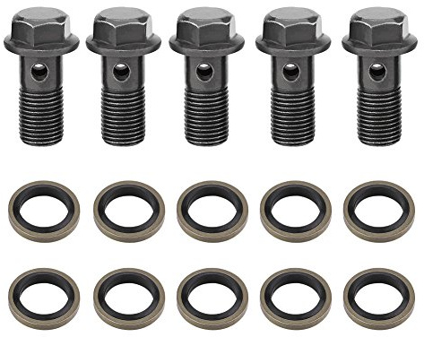 Hohlschrauben für Motorradbremsen für Hauptbremszylinder M10 x1.25/M10 * 1.0mm 5St(M10×1mm)