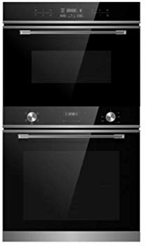 Cookology 72L Built-in Electric Oven & 44L Compact Microwave Pack - Touch & Dial Controls - Black with Stainless Steel Trim - 3350W