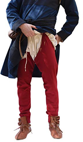 Battle-Merchant Beinlinge mit Nestelbändern, Herren | Mittelalter Hose, Gewandung, Baumwolle, Nestelspitzen, für Reenactment, LARP & Fantasy Cosplay, Kostüm