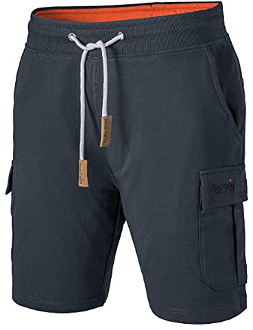 Mount Swiss - Herren Cargo Shorts mit 6 Taschen & Klett- BZW. Reiß-Verschluss I Freizeit Hose I Größe XXL, Navy