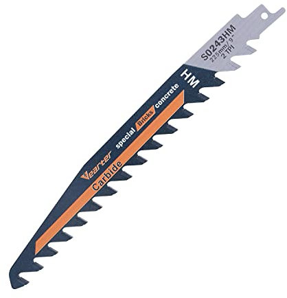 Vearter 1PC 9 Zoll (225 mm) Hartmetall-Säbelsägeblatt – Mauersägeblatt zum Schneiden von porösem Beton, Schaumziegeln, Faserzement.