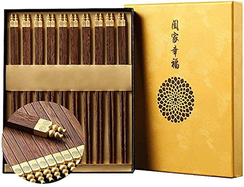 LIANGJUANG bacchette giapponesi bacchette sushi bacchette sushi bambini 10 paia di bacchette naturali riutilizzabili, set regalo di bacchette in legno stile cinese Stoviglie per adulti e bambini con s