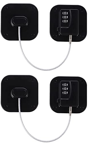 Geliking 2 Pcs Password Fridge Lock, Children Safety Refrigerator Door Lock, Cabinet Lock, Kids Security Window Lock with Strong Adhesive (Black)