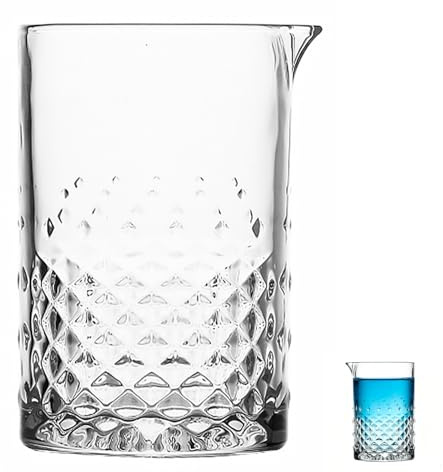 Verre à Mélange de Bar 700ml en Verre à Fond Épais | Cristal Transparent, Forme Ronde, Versement Facile pour Cocktails et Service Professionnel