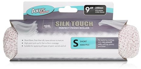 Axus Decor Silk Touch Roller, Short Pile (Mink Series) for Professional and DIY Projects, Suitable for Very Smooth Surfaces, Sleeve Core Diameter 44mm, 9/230mm,44mm core
