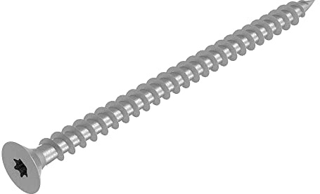 SECCARO Tornillo para madera aglomerada, 6 x 90 mm, acero inoxidable V2A, VA A2, tornillo para madera con rosca completa, TX/hexágono interior, 75 unidades