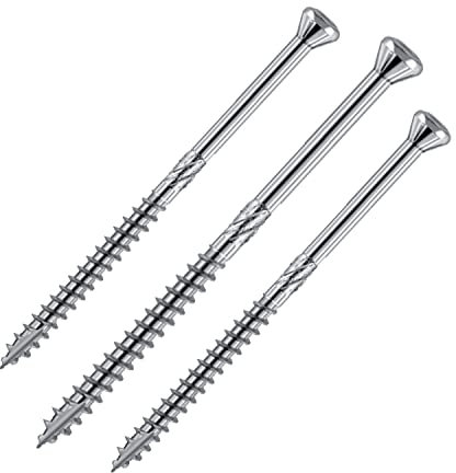 siwitec Terrassenschrauben 200 Stück mit Teilgewinde, Ø 5,0 x 80 mm, Edelstahl rostfrei, TORX - TX25 Paneelbefestiger Hartholz
