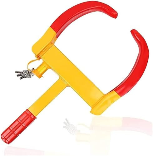 QIANMEI Radschloss Auto-Rad-Clip, Caravan-Radschloss Mit 3 Schlüsseln, Fahrzeug-Radschloss, Diebstahlsicherung, Rad-Clip for Auto, Wohnwagen, Anhänger, Van, Verstellbare Neun Löcher