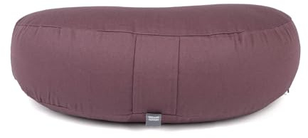 Bodhi Yogi Moon Eco Coussin de méditation en forme de croissant de lune - Housse 100 % coton bio - En forme de croissant de lune - Avec garnissage en sarrasin - Pour yoga et méditation - Violet