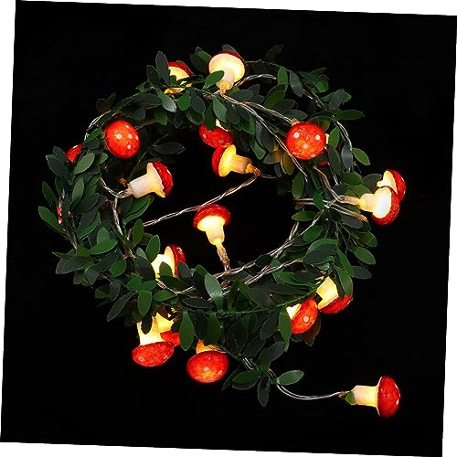 MAGICLULU Mushroom String Lights 20 LEDs, Plastic Material, Long Lifespan, for Patio and Home Decoration, Festive Atmosphere Creating Decorative LED Light
