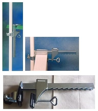 STABIELO BALKONKLAMMER 2 Fach Gummiert für Stöcke bis 38 mm ø an Runde - Eckige Geländer - bis 190 mm - Made Baden Württemberg