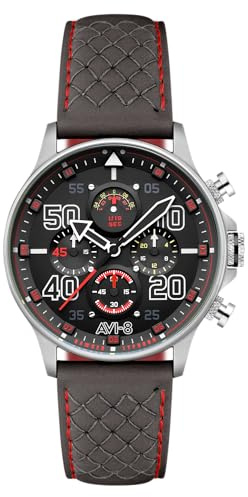 AVI-8 Hawker Typhoon Coningham Herren-Chronograph 42 mm D-Day 80 Limited Edition mit Lederband AV-4093