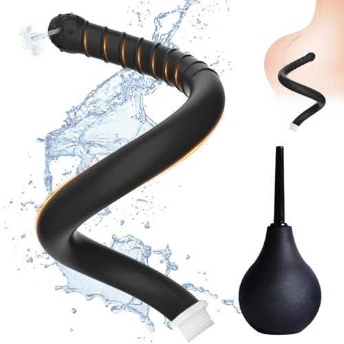 BDSMAGE Douche Anale en Silicone lavement et Nettoyant Portable, Douche Anale Réutilisable Lavement Nettoyant Jouet Sexuel pour Femme Homme