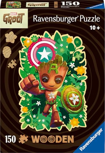 Ravensburger Wooden Puzzle 12001459 - Groot - 150 Teile Kontur-Holzpuzzle mit stabilen, individuellen Puzzleteilen und 15 kleinen Holzfiguren = Whimsies, für Erwachsene und Kinder ab 10 Jahren