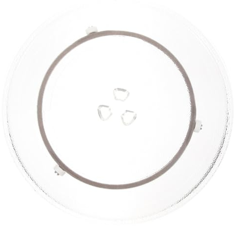WOONEKY Mikrowellen Drehteller aus Glas mit Drehring und Kupplung Rutschfest Stabile Auflage für Mikrowelle und Kochen