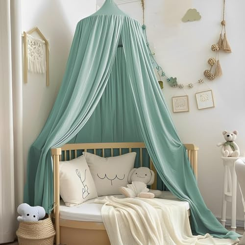 Vercico Kids Bed Canopy Round Dome 240cm Cot Canopy for Princess Girls Mosquito Net for Children's Bedroom Nursery Room Decoration Baby Crib