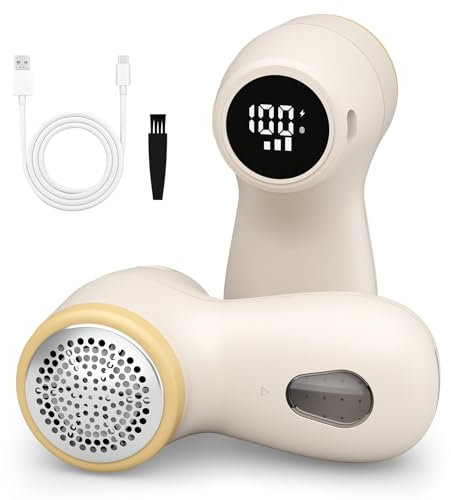 Rasoir-Anti Bouloche, 3 Vitesses Enlever Peluche Vetement, Bouloche Appareil Lame à 6 Branches, Deboulocheur Vetement, Peluches, Pilules, Pompons et Meubles Écran LED Anti Bouloche Vetement Appareil