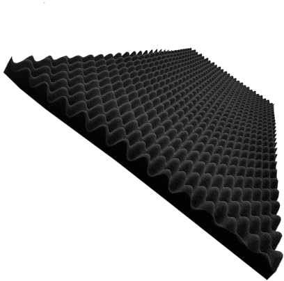 Aticonas 1 Pack Egg Crate Foam, 48X24X2'' Acoustic Panels, Soundproof Wall Panels, Quick Expansion Sound Absorbers for Live Rooms, Broadcasting Studios & Gaming Rooms, Black