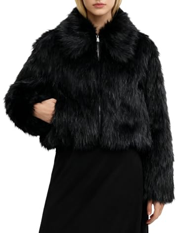 Amazhiyu Cappotto di pelliccia da donna, giacca in pelliccia, giacca in pelliccia sintetica, giacca in pelliccia artificiale, cappotto in pelliccia artificiale, giacca di pelliccia, cappotto corto in