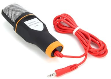Angoily Kleiner Mikrofon mit Halterung Schwarz, für Handy und Computer | Aluminiumlegierung und Abs, Leicht zu Tragen, Chatten und Sprachaufnahme, Kompakter Klang