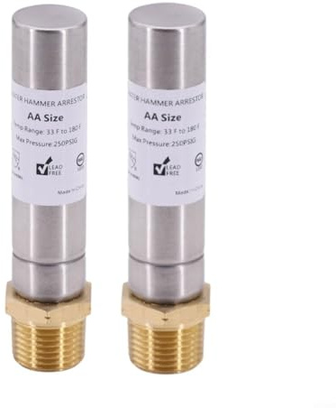 CWOQOCW Brass And Stainless Steel Water Hammer Arrestor Set, Water Hammer Arrestor Washing Machine, 1/2 Inch NPT Male Thread