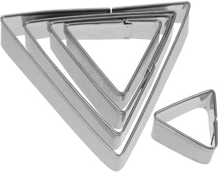 CLISPEED 5piezas Moldes Inoxidable Cortadores De Galletas Triangulares Troqueles Para Azúcar y Pasta De Herramientas Para Fiestas