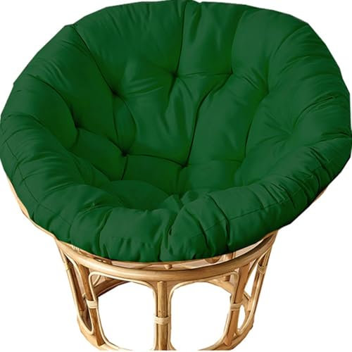 Odaima Papasansessel Kissen 40/50/60/70/80/90/100cm,Rundes Gartenstuhlkissen Stuhlauflagen, Schwenksessel Hängesessel Dicke Stuhlkissen,für Indoor Outdoor Garten Stuhlauflage(Dunkelgrün,130x130cm)