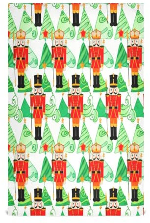 RPLIFE Lot de 6 chiffons et serviettes de cuisine Motif Casse-noisette Rouge 71 x 45,7 cm