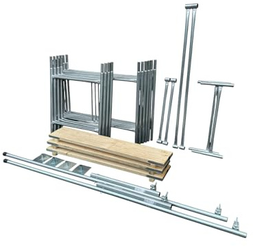 Toptower Classic Scaffolding Tower 5.5m (Working Height) 4' x 2'6 Base Size DIY Galvanised Scaffold Tower (Basic Kit with Platform Boards & Stabilisers)