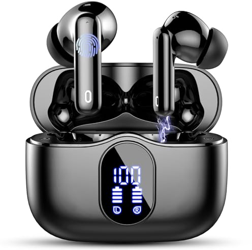 Wireless Earbuds, Bluetooth 5.4 Headphones In Ear with 4 ENC Mic, Wireless Earphones ENC Noise Cancelling 3D Bass Stereo, Bluetooth Earbuds 36H Playtime, IP7 Waterproof Ear Buds, Customization via App