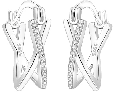 Kvinnors guldörhängen örhängen örhängen för kvinnor örhängen dam silverörhängen 925 allergivänliga örhängen smycken presenter, Comme le montre, Silver, Ingen pärla