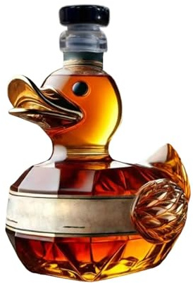 300ML Carafe A Decanter Vin - Decanter Whisky Figurine, Bouteille De Vin 3D Amusante En Forme De Canard À Whisky, Carafe À Whisky En Forme D'animal, Décoration De Bouteille De Vin(D)