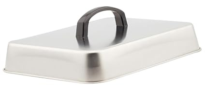 Fenteer Couvercle de Cuisson Cloche à Burger Dôme à Fromage Couvercle à Vapeur en INOX avec Poignée Anti Chaleur Adapté pour Les Restaurants et La Maison, 40cmx30cmx5cm