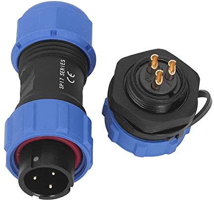 plplaaoo Conector de Enchufe de aviación Impermeable IP68 3 Pines 3 Orificios Adaptador de Corriente eléctrica SP17 para Equipos de comunicación y Puentes electrónicos Material ABS