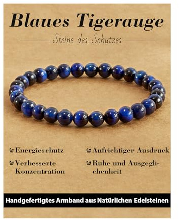 Landorilo Heilstein Armband für Damen Herren 6mm, 31 Natursteinarten | Echte Naturstein Perlen, Perlenarmband für Chakren, Personalisierte Geschenke für Sie & Energiekarten,Inklusive Ersatzperlen