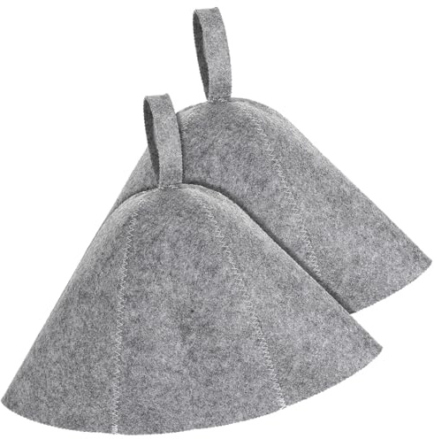 Sosoport Filzhut Saunahut 2 Stück Bequeme Filzkappe für Herren und Damen Sauna Zubehör aus Wollfilz Geeignet für Sauna und Dusche