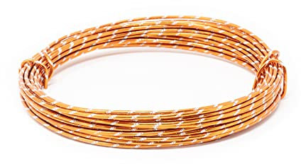 Diamant - Strass Effekt Aluminiumdraht Aludraht Alu Draht 2mm x 10m, Farbe:orange