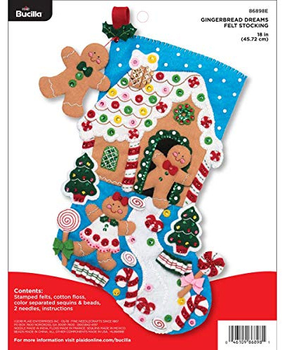 Bucilla 86898E - Juego de calcetín navideño (fieltro, 45,7 cm)
