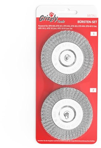 Grizzly Tools Electric Grout Brush Replacement Brush Wire Brush Set of 2 Joint Cleaner: Metal Joint Brush Set of 2 for Grizzly AFB 18 Li and AFB 18 Lion, Blistered