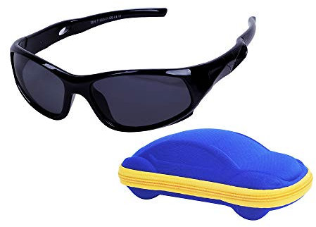 JoXiGo Occhiali da sole per bambini sportivi polarizzati infrangibili per bambini e bambine (3-12 anni) + cordini per occhiali + custodia per occhiali