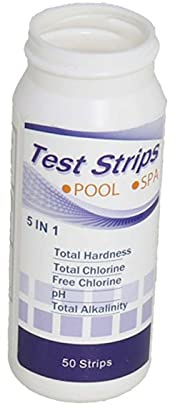 Acan Tradineur - 50 Tiras para Realizar análisis al Agua de Piscinas, spas, con 5 Tipos de análisis Diferentes. Bote de Tiras para Mantener higienizada el Agua de la Piscina de 3,5 x 9,5 cm
