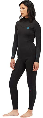 Billabong 3/2mm Synergy 2021 - Back Zip Wetsuit for Women - Neoprenanzug mit Reißverschluss am Rücken - Frauen - 8 - Schwarz