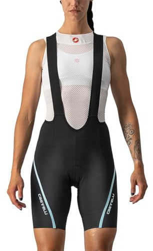 CASTELLI VELOCISSIMA 3 BIBSHORT Fahrrad-Shorts, Schwarz/Skylight, L für Damen