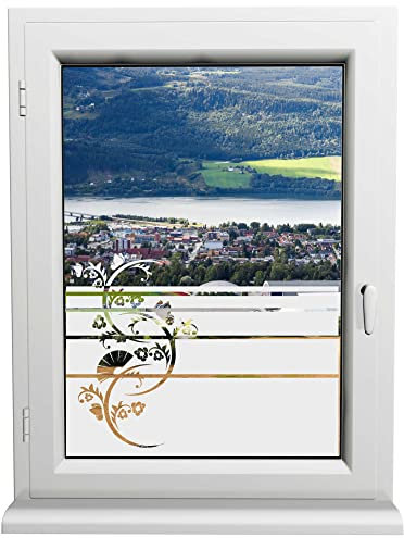 INDIGOS UG - Glasdekorfolie - Schmetterling - Sonnenschutz H50Line - Sichtschutzfolie - Fensterfolie - für die Küche, Bad ans Fenster, Sichtschutz - selbstklebend - matt - für Bad