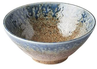 MIJ Europe Bol japonais Udon en céramique pour pâtes et soupe Marron 19,5 cm 800 ml