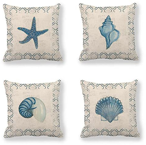 Cubierta De Cojín De Almohada De 4 Piezas Decoración De Almohada De Lino