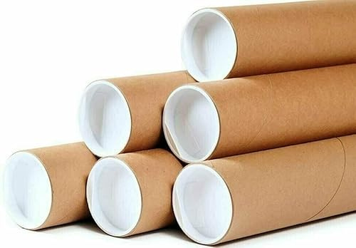 supplyhut 24 - 3 x 15 Round Cardboard Shipping Mailing Tube Tubes With End Caps
