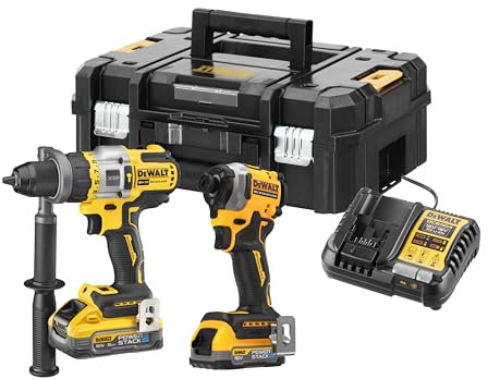 DEWALT DCK2052 18v XR Cordless Brushless Combi Drill and Impact Driver 1 x 1.7ah & 1 x 5ah Li-ion Powerstack