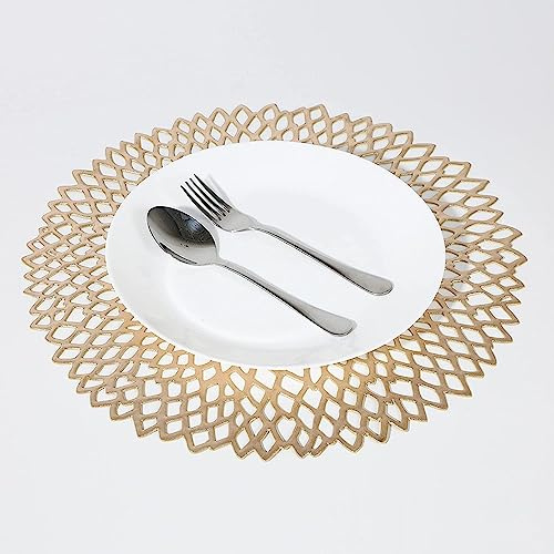 ANTM 6 pezzi set tovagliette decorative metalliche resistenti sottobicchiere oro